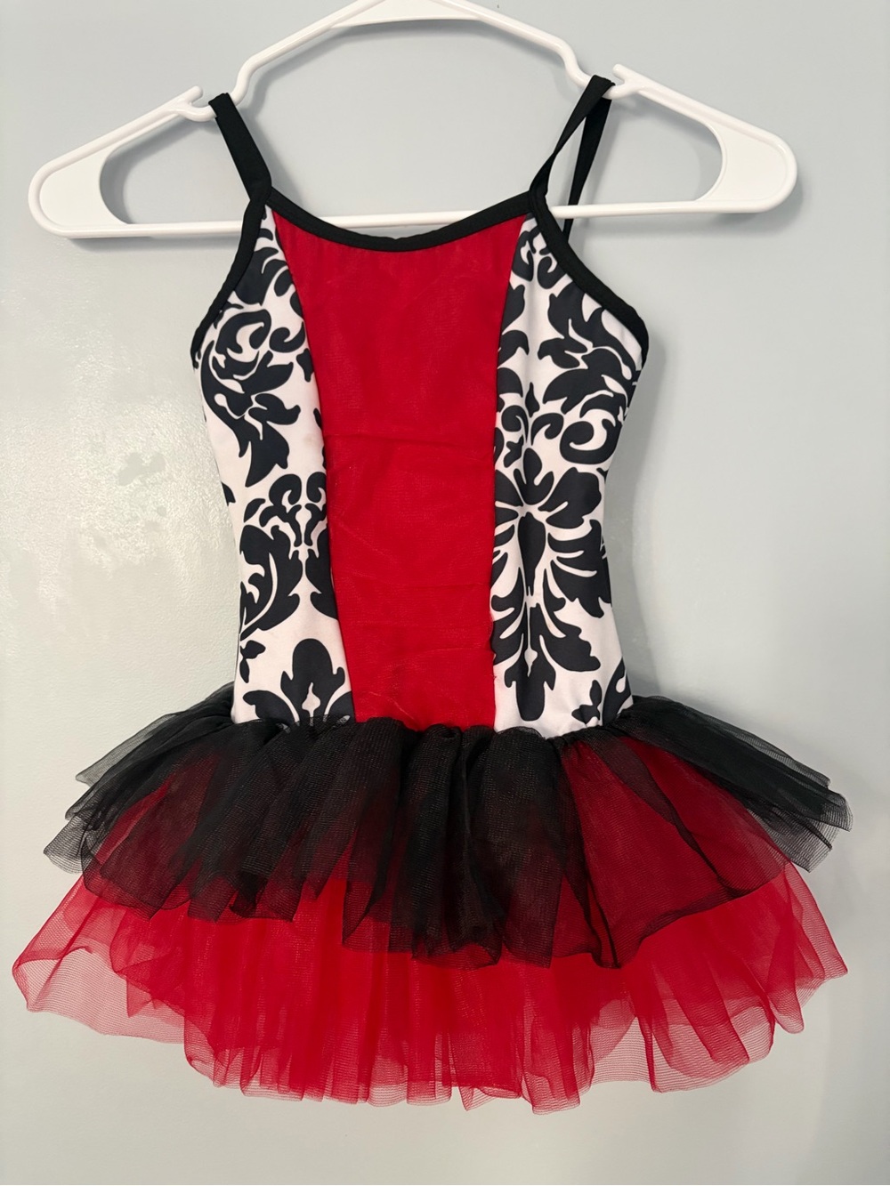 Girls Red and Black Tulle Dance Tutu Dress